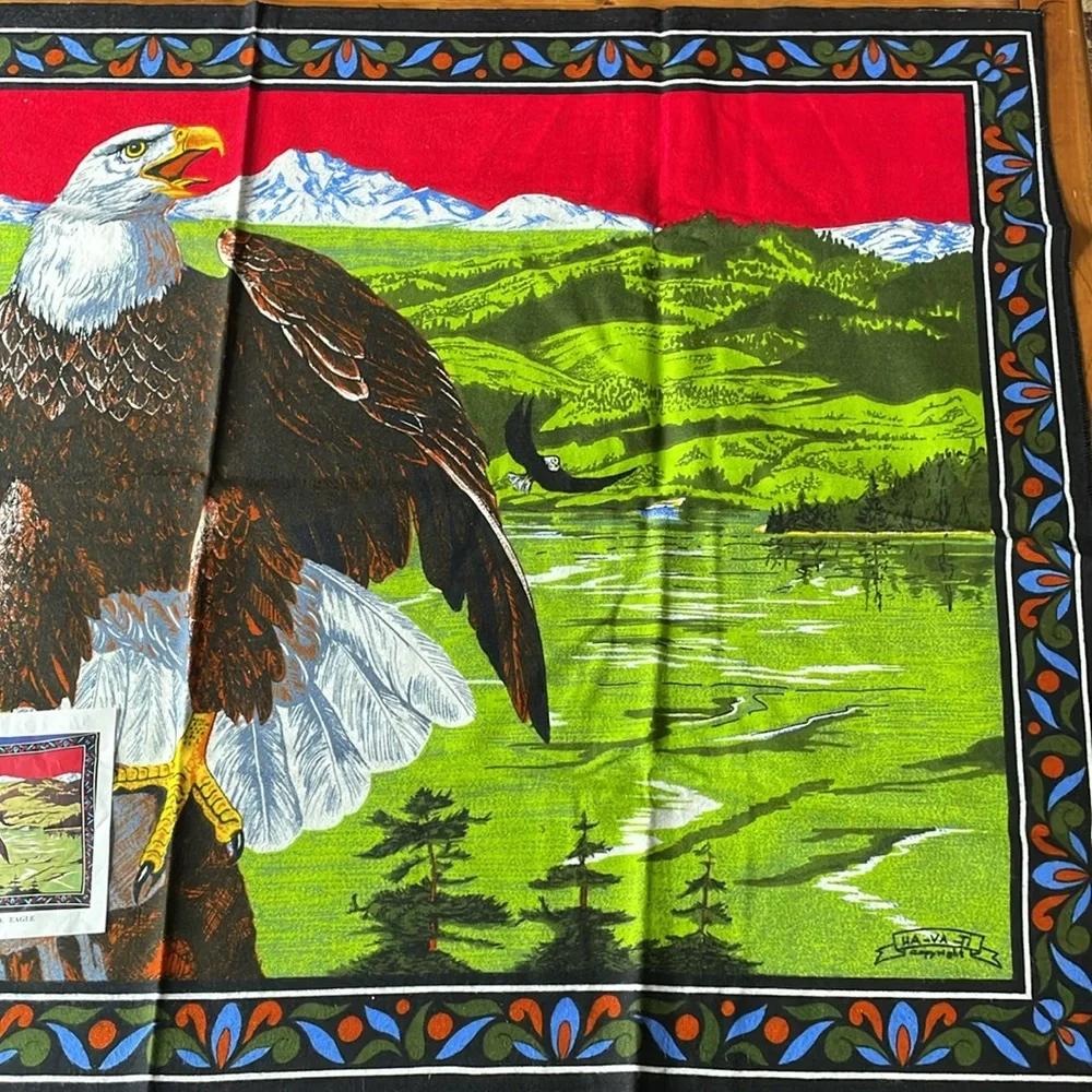 American Bald Eagle 100% Cotton wall Tapestry 25x53”